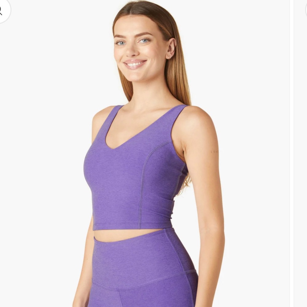 Beyond yoga always on cropped tank bright amethyst Heather - Picture 3 of 4